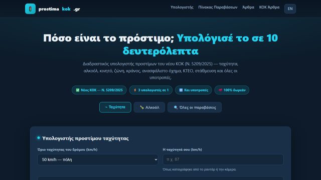 Πρόστιμα ΚΟΚ 2026